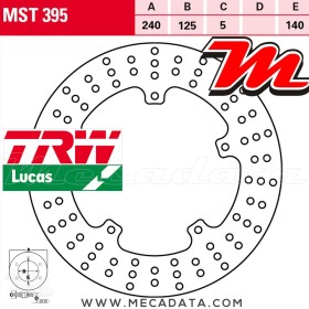 Disque de frein ~ TRW Lucas MST 395 ALL