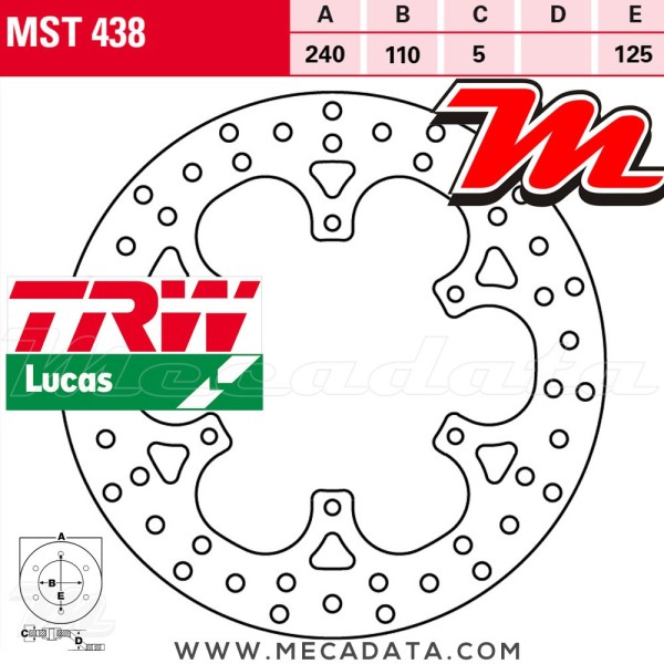 Disque de frein ~ TRW Lucas MST 438 ALL 