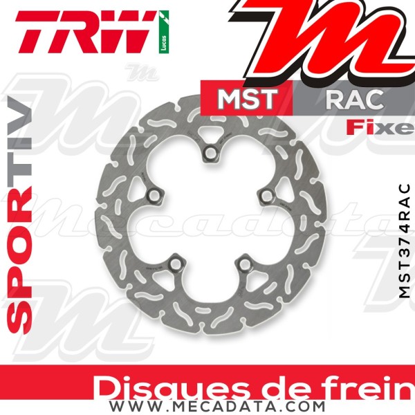 Disque de frein ~ TRW Lucas MST 374 RAC 