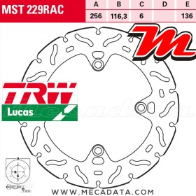 Disque de frein ~ TRW Lucas MST 229 RAC
