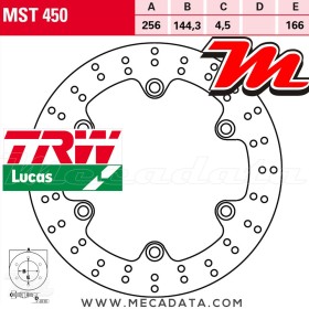 Disque de frein ~ TRW Lucas MST 450 ALL