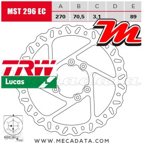 Disque de frein ~ TRW Lucas MST 296 EC