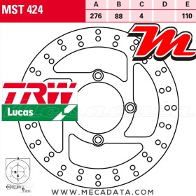Disque de frein ~ TRW Lucas MST 424 ALL