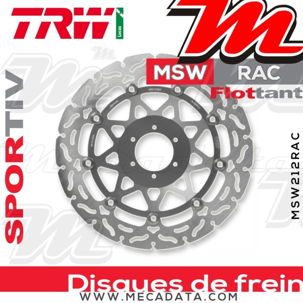 Disque de frein ~ TRW Lucas MSW 212 RAC