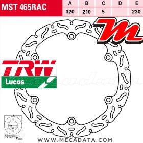 Disque de frein ~ TRW Lucas MST 465 RAC