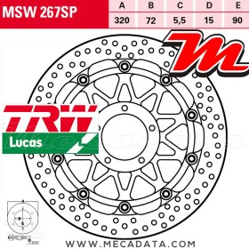 Disque de frein ~ TRW Lucas MSW 267 SP
