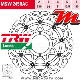 Disque de frein ~ TRW Lucas MSW 245 RAC