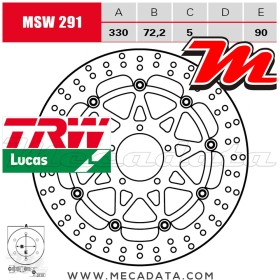 Disque de frein ~ TRW Lucas MSW 291 ALL