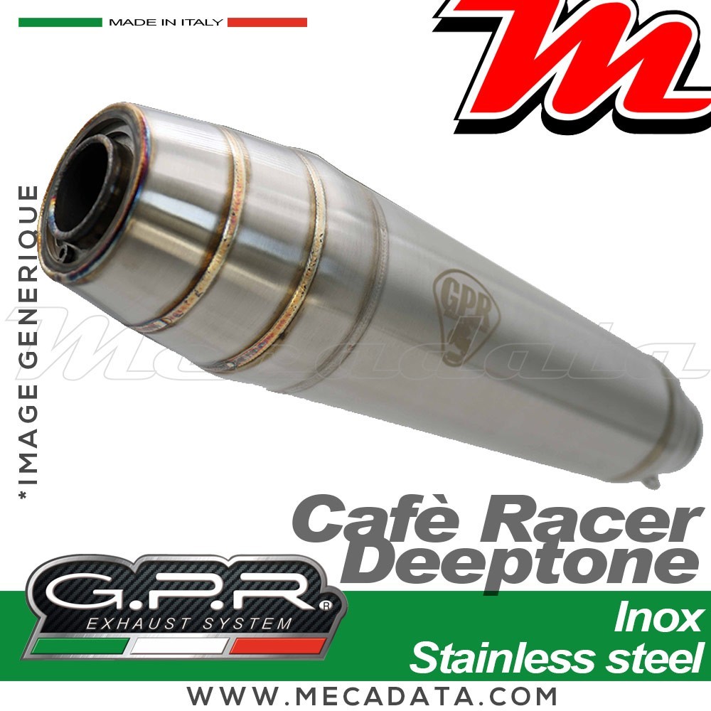 Silencieux Racing universel sans tube de liaison ~ GPR Deeptone Inox Cafè Racer