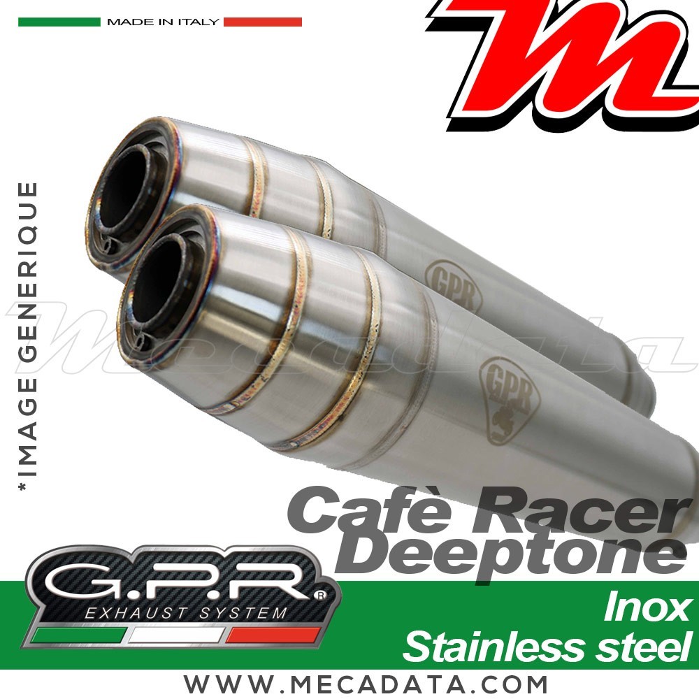 Silencieux Pot d'échappement ~ GPR Deeptone Inox Cafè Racer BI