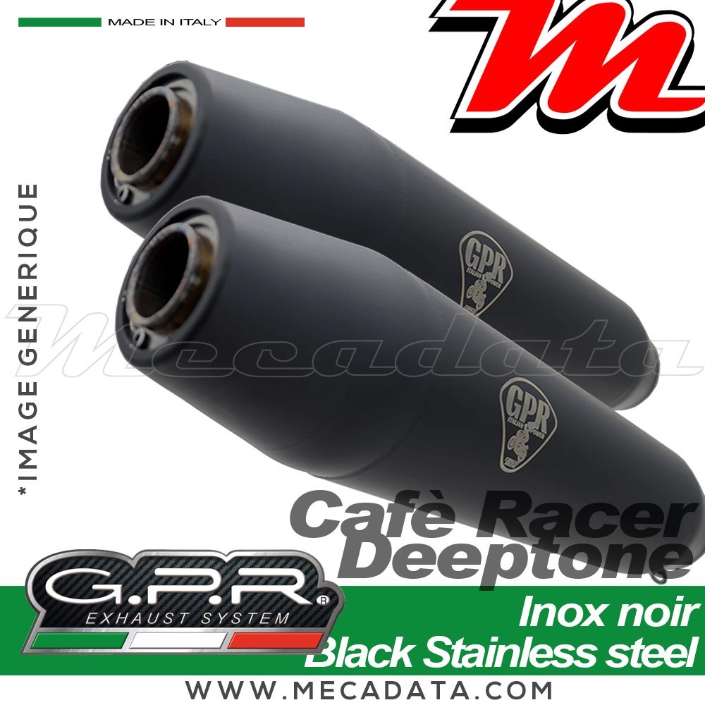 Silencieux Pot d'échappement ~ GPR Deeptone Black Cafè Racer BI