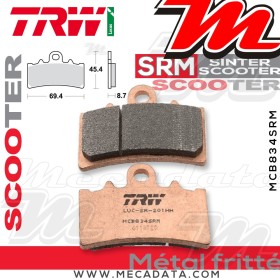 Plaquettes de frein ~ TRW Lucas MCB 834 SRM