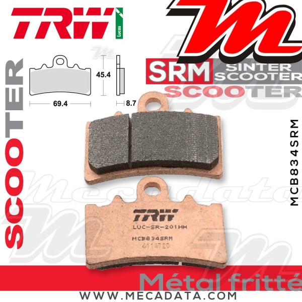 Plaquettes de frein ~ TRW Lucas MCB 834 SRM
