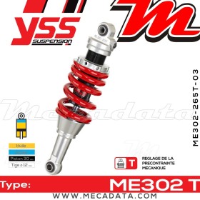 Amortisseur YSS ME302 T ~ Honda VT 600 C Shadow (PC21D) ~ Annee 1999 - 2000