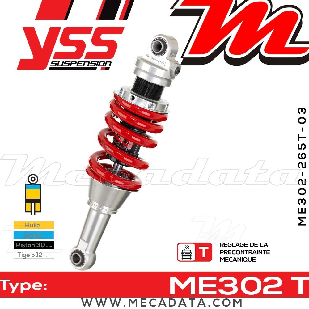 Amortisseur YSS ME302 T ~ Honda VT 600 C Shadow (PC21D) ~ Annee 1999 - 2000
