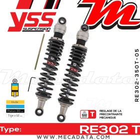 Amortisseur YSS RE302 T ~ Kawasaki ER 500 C Twister (ER500AC) ~ Annee 2005 - 2006