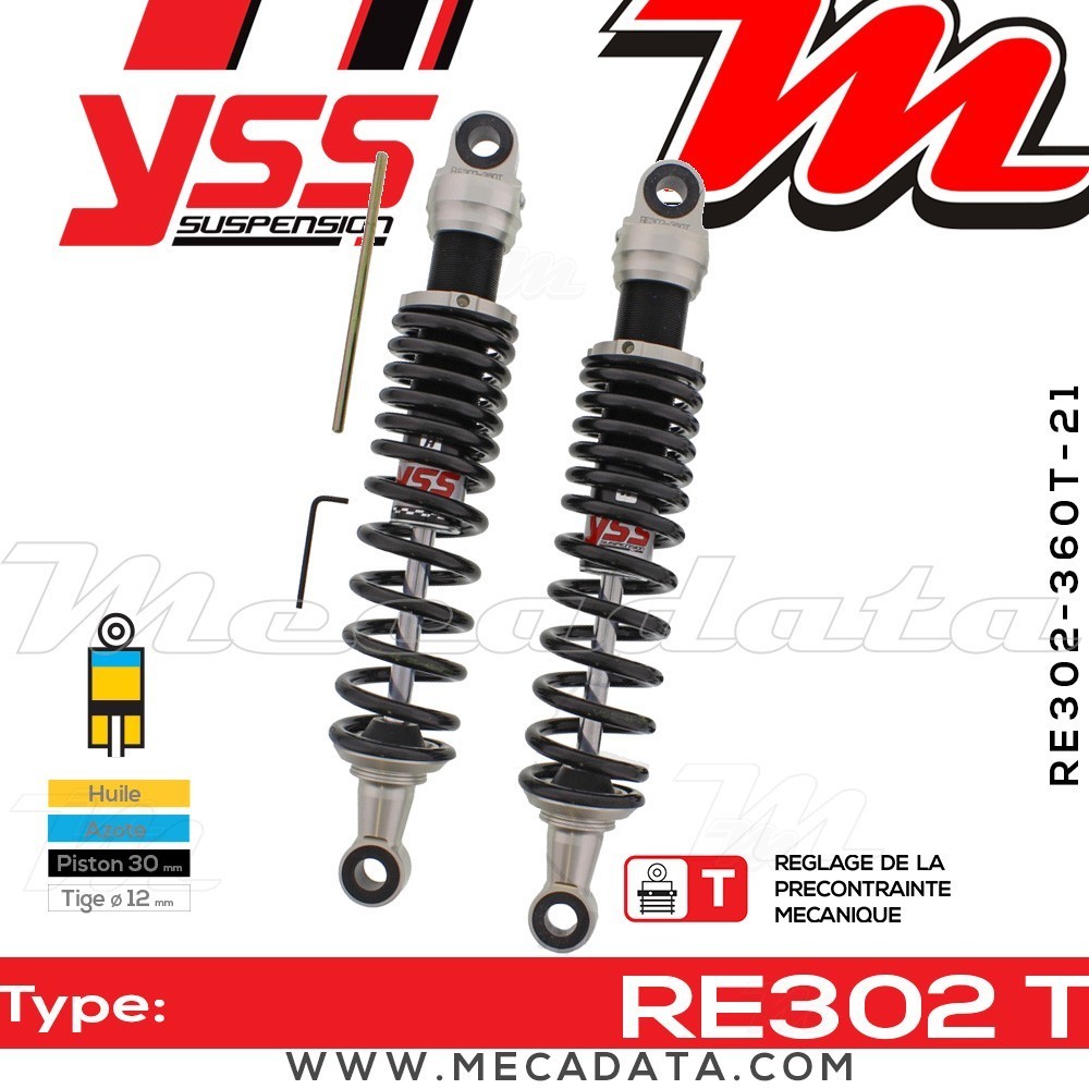 Amortisseur YSS RE302 T ~ Kawasaki ZRX 1100 C (ZRT10CCA) ~ Annee 1998