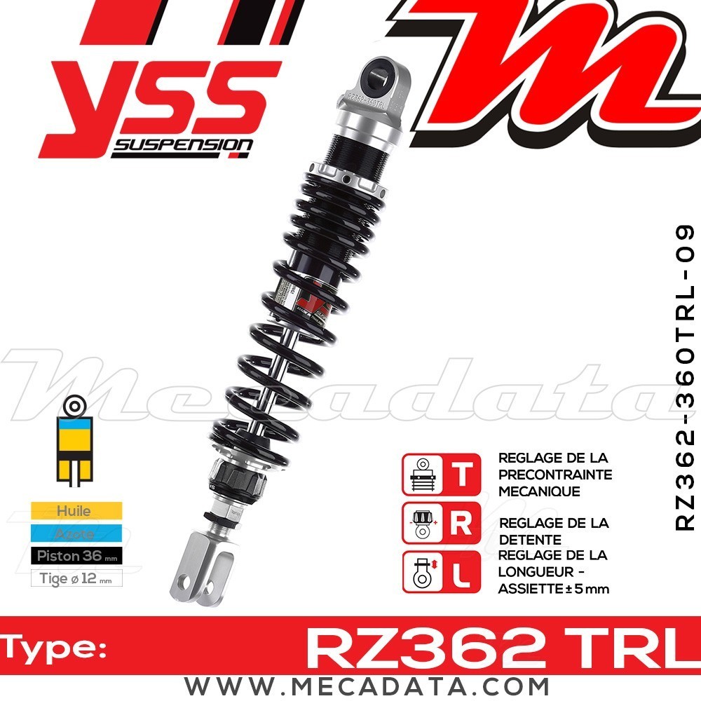 Amortisseur YSS RZ362 TRL ~ Honda CB 900 F2 Bol d'Or (SC09) ~ Annee 1982