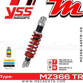 Amortisseur YSS MZ366 TR ~ Yamaha FZR 1000 Genesis Exup (3LE) ~ Annee 1993
