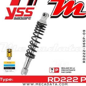 Amortisseur YSS RD222 P ~ Honda CB 900 F2 Bol d'Or (SC09) ~ Annee 1982