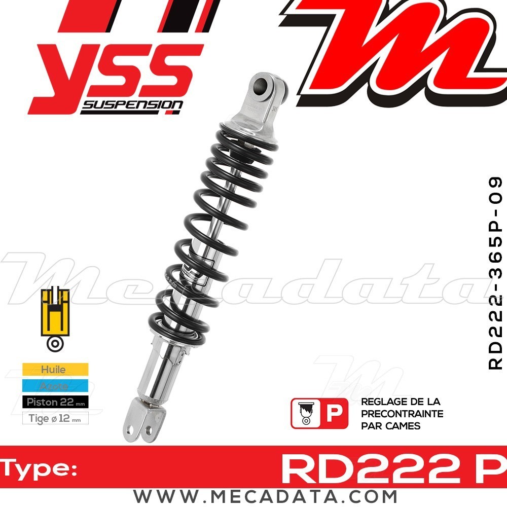Amortisseur YSS RD222 P ~ Honda CB 900 F2 Bol d'Or (SC09) ~ Annee 1982