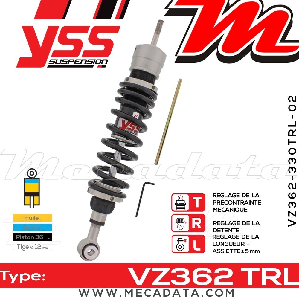 Amortisseur YSS VZ362 TRL ~ BMW R 1150 R Rockster (R11R/R28) ~ Annee 2005