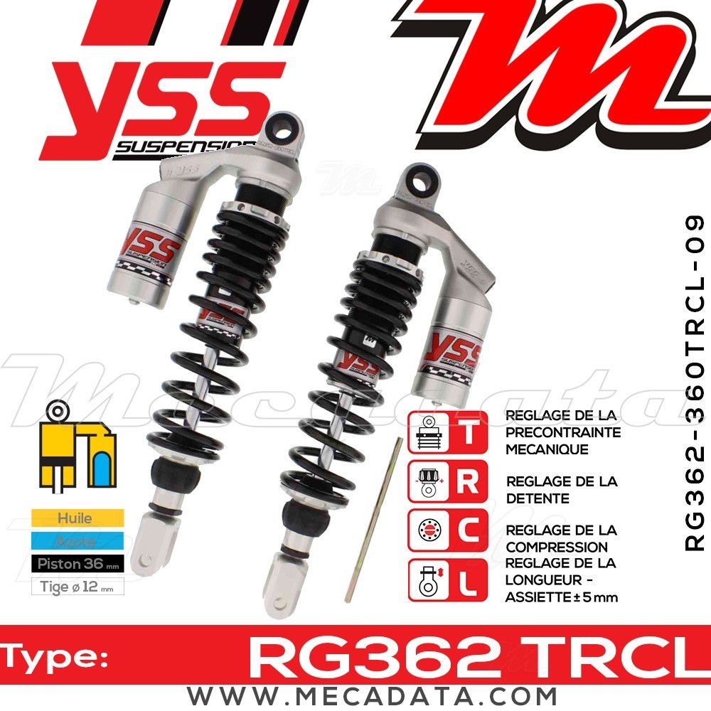 Amortisseur YSS RG362 TRC ~ Honda CB 900 F2 Bol d'Or (SC01) ~ Annee 1981