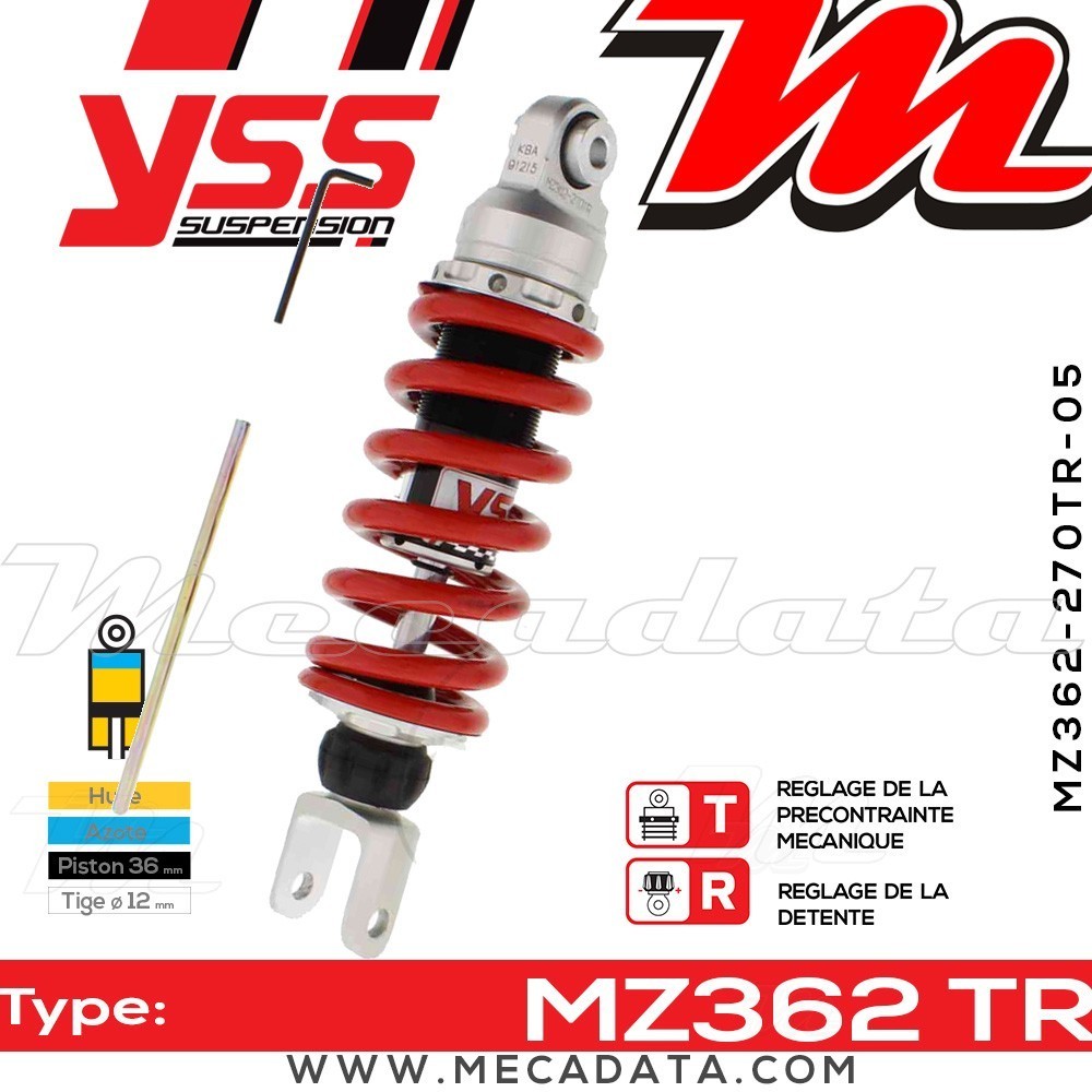 Amortisseur YSS MZ362 TR ~ Yamaha YZF-R 125 (RE061) ~ Annee 2011