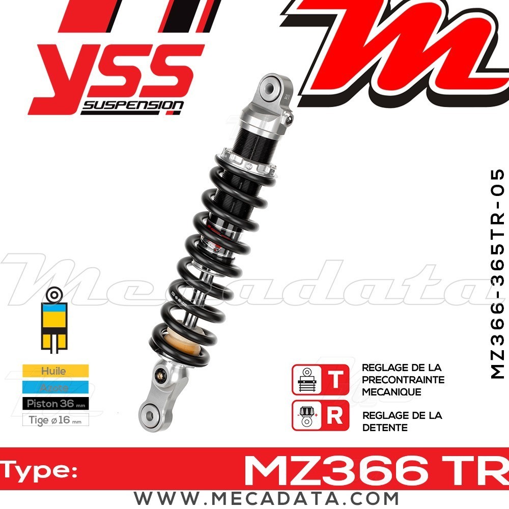 Amortisseur YSS MZ366 TRL ~ BMW R 80 G/S (247E) ~ Annee 1982