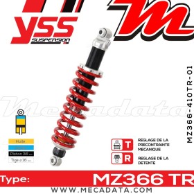 Amortisseur YSS MZ366 TR ~ Yamaha DT 125 R (4BL) ~ Annee 1992 - 1993