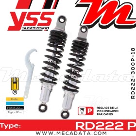 Amortisseur YSS RD222 P ~ Kawasaki ER 500 A Twister (ER500AAA) ~ Annee 2000