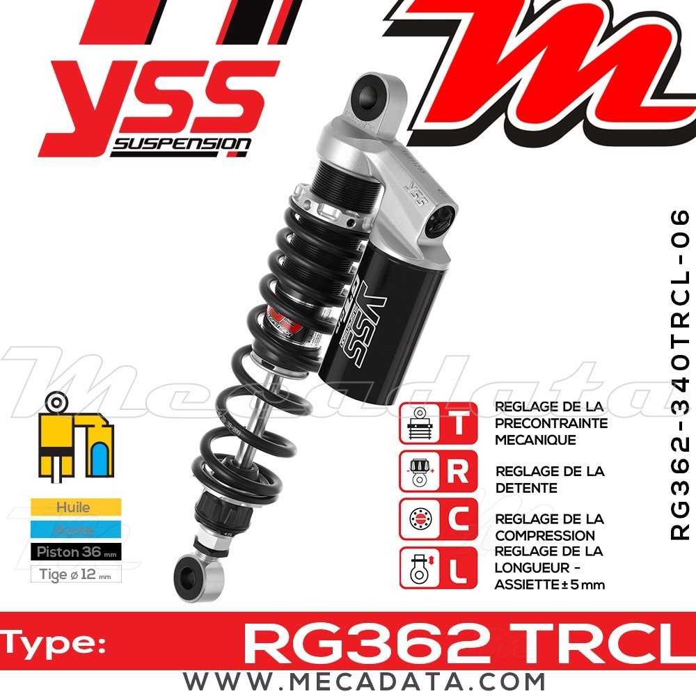Amortisseur YSS RG362 TRC ~ Moto Guzzi Le Mans 850 III (VF) ~ Annee 1981 - 1983