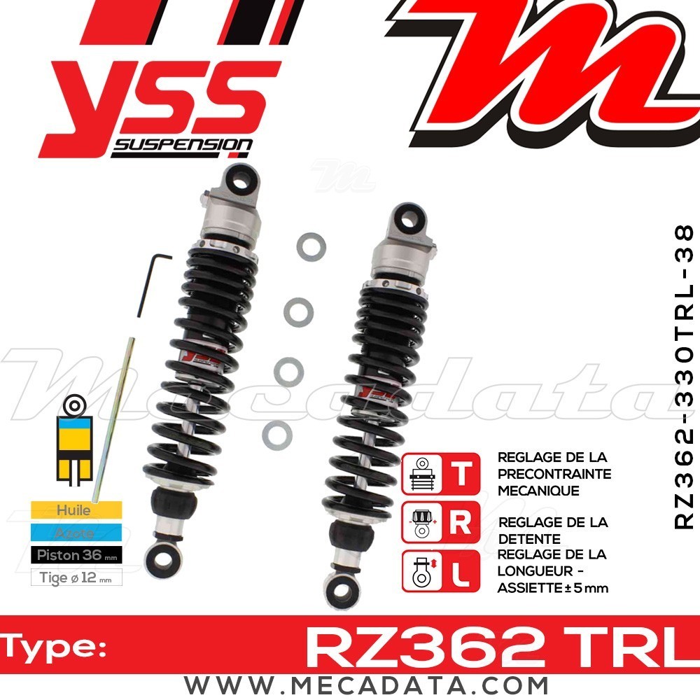 Amortisseur YSS RZ362 TRL ~ Yamaha VMX-12 1200 F (V-Max) (2WE) ~ Annee 1994