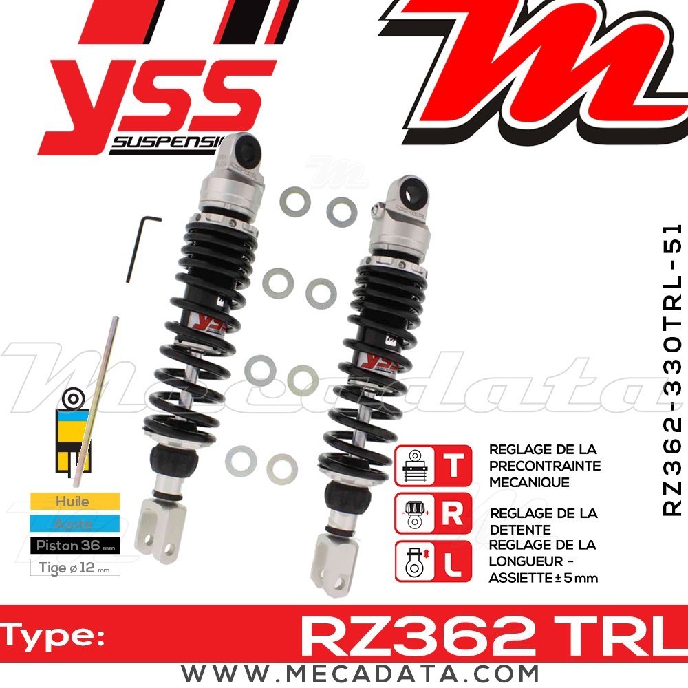 Amortisseur YSS RZ362 TRL ~ Honda CB 750 K Four (CB750) ~ Annee 1976