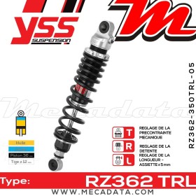 Amortisseur YSS RZ362 TRL ~ Kawasaki ER 500 D Twister () ~ Annee 2005