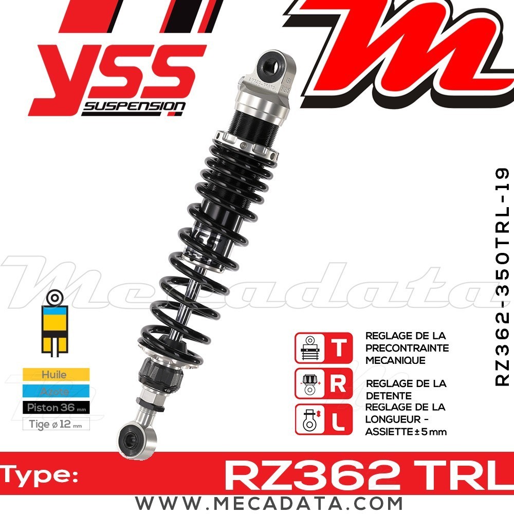 Amortisseur YSS RZ362 TRL ~ Kawasaki ZR 750 C Zephyr (ZR750C) ~ Annee 1992