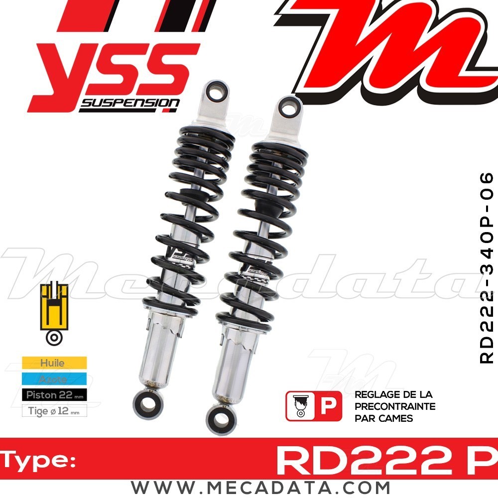 Amortisseur YSS RD222 P ~ Moto Guzzi California 1000 III i.e. (VY) ~ Annee 1992