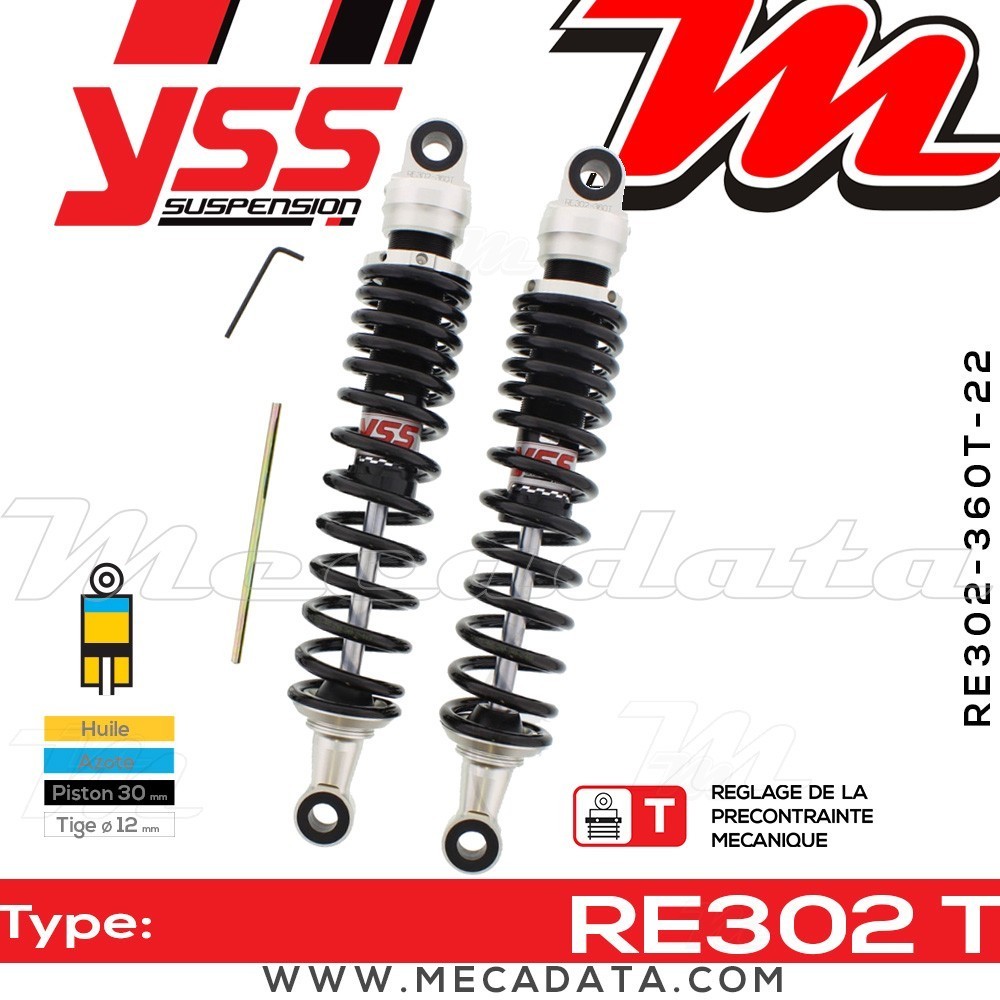 Amortisseur YSS RE302 T ~ Triumph Thruxton 865 (986ME) ~ Annee 2004 - 2005