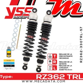 Amortisseur YSS RZ362 TRL ~ Kawasaki W 650 A (EJ650AAA) ~ Annee 2002