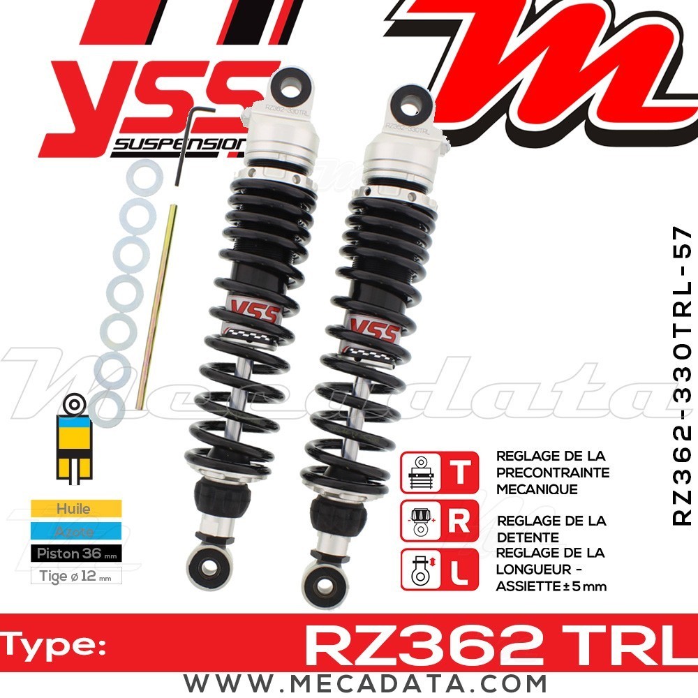 Amortisseur YSS RZ362 TRL ~ Kawasaki W 800 A (EJ800AAA) ~ Annee 2014