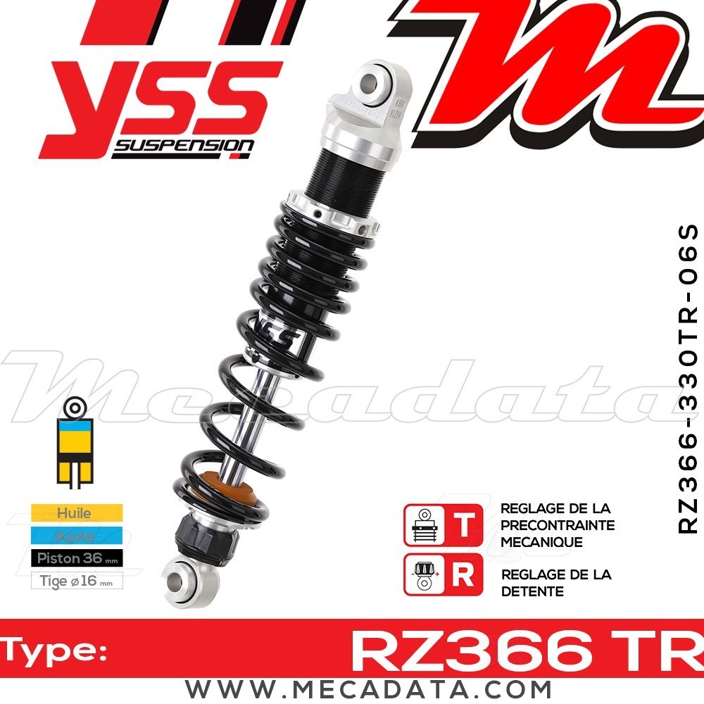 Amortisseur YSS RZ366 TR ~ Harley Davidson VRSCAWA 1250 V-Rod ABS (HKH) ~ Annee 2008