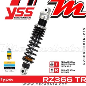 Amortisseur YSS RZ366 TR ~ Harley Davidson XL 883 C Sportster Custom (CP2) ~ Annee 2008