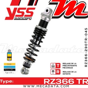 Amortisseur YSS RZ366 TR ~ Harley Davidson XL 1200 C Sportster Custom (CGP) ~ Annee 2005