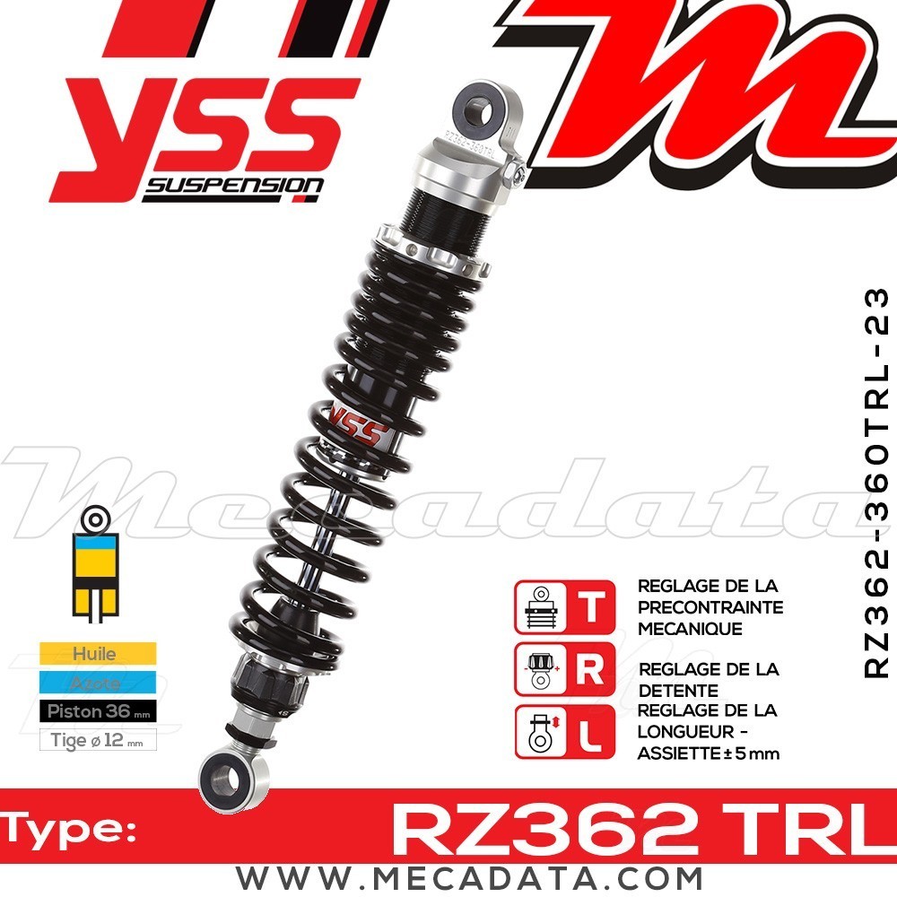 Amortisseur YSS RZ362 TRL ~ Suzuki VX 800 U (VS51B) ~ Annee 1990