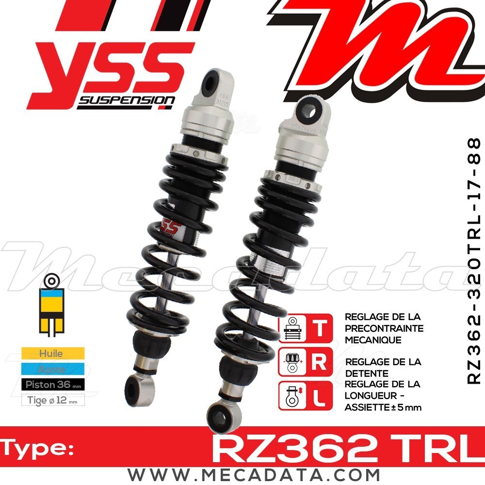 Amortisseur YSS RZ362 TRL ~ Kawasaki VN 1500 FI Classic Tourer (VNT50GLA) ~ Annee 2003 - 2004