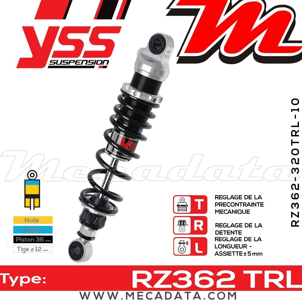 Amortisseur YSS RZ362 TRL ~ Suzuki VS 800 GL Intruder (VS52B) ~ Annee 1992