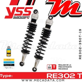 Amortisseur YSS RE302 T ~ Kawasaki ZR 750 C Zephyr (ZR750C) ~ Annee 1993