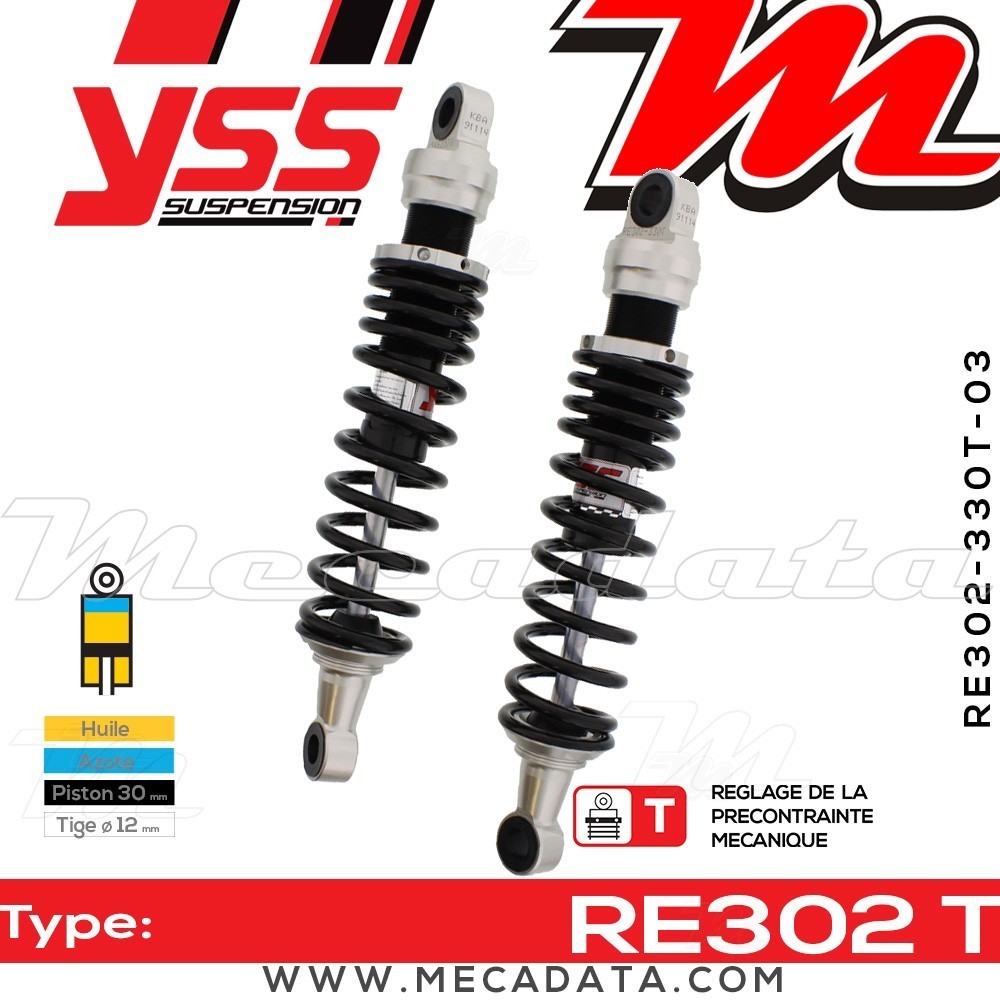 Amortisseur YSS RE302 T ~ Triumph T160 750 Trident () ~ Annee 1975 -