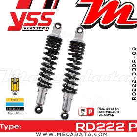 Amortisseur YSS RD222 P ~ Honda CB 450 S (PC17) ~ Annee 1986 - 1987