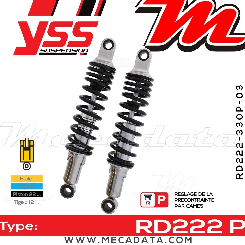 Amortisseur YSS RD222 P ~ Triumph T160 750 Trident () ~ Annee 1975 -